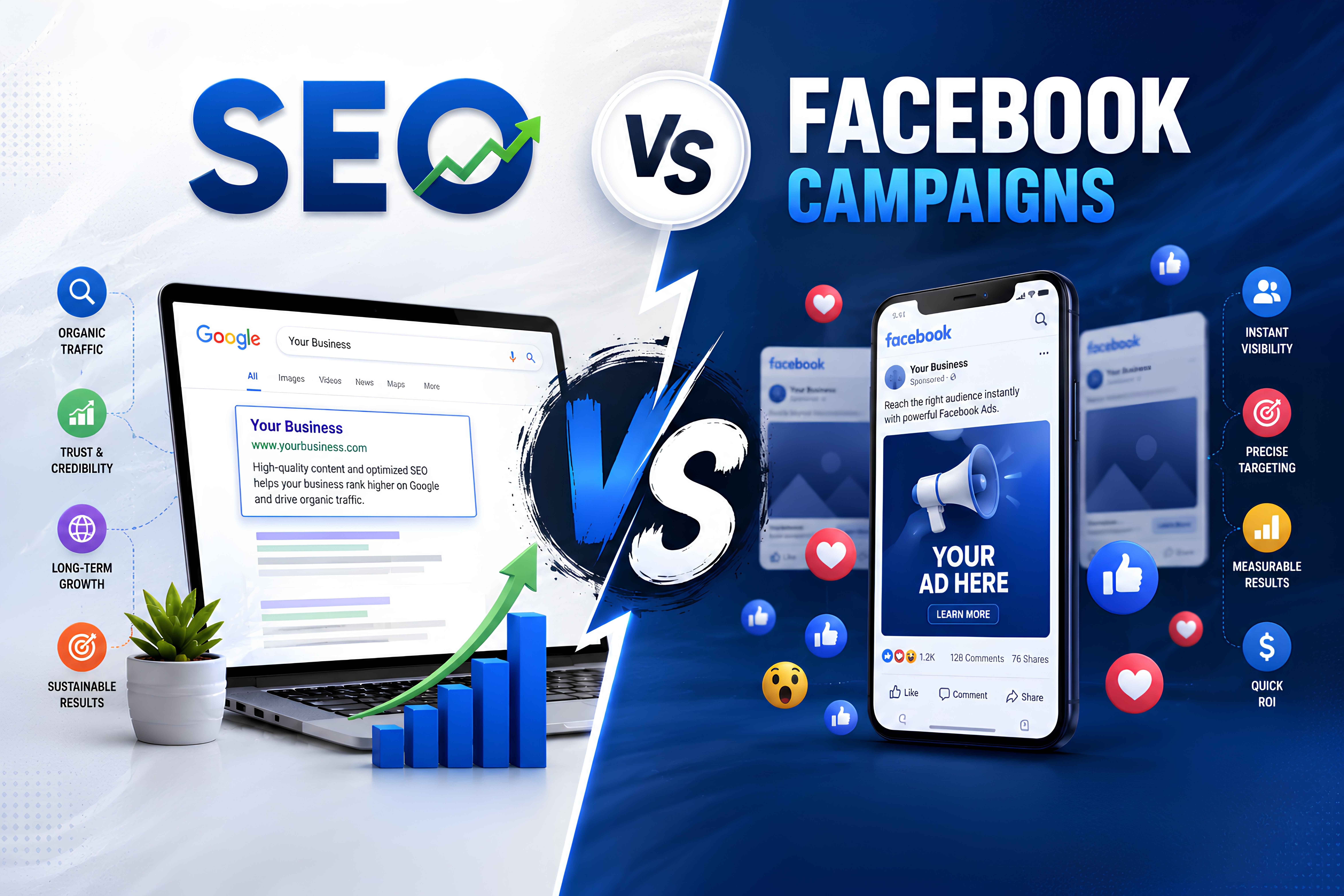 SEO vs Facebook Campaigns